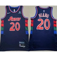 Jersey 76ers FULTZ Jerseys 76ers No. 20 FULTZ Embroidered Basketball Jersey 75th Anniversary Diamond