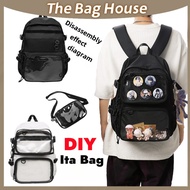 Large Schoolbag Japanese Simple All-Match Transparent Ita Backpack Removable College Student Bagpack