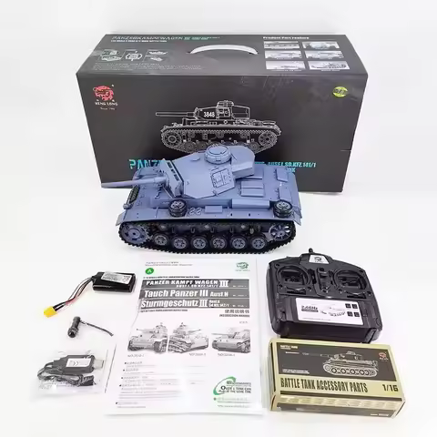 2.4G Heng Long 1/16 TK7.0 RTR RC Tank Model Plastic German Panzer III L 3848 Remote Control Tanks