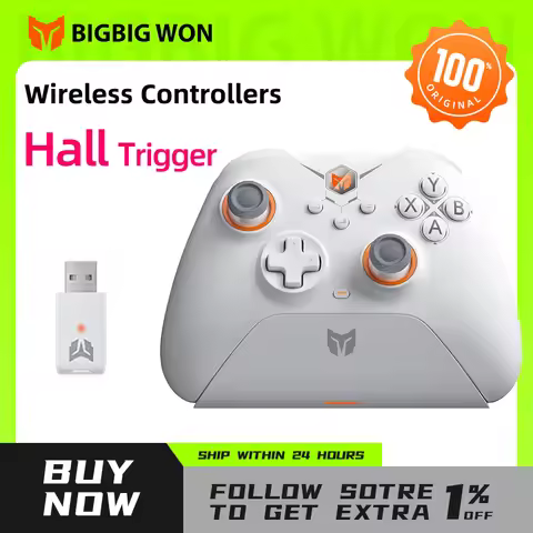 Original BIGBIG Won Gale Wireless Gaming Controllers with Hall Effect Trigger Function Somatosensory