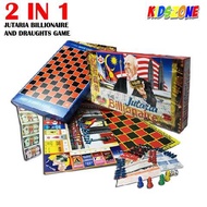 2 in 1 Jutaria Billionaire and Draughts Board Game Classic Fun Challenge Family Friend