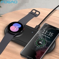 2 in 1 Wireless Charger Station for Galaxy Watch 5 Pro 4 3 Active 2 25W Fast Dual Charging Pad for Samsung S22 S21 Note 20 Buds