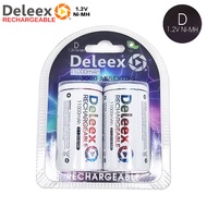 ถ่านชาร์จ Deleex ขนาด D ถ่านก้อนใหญ่ 11000mAh 1.2V Ni-MH จำนวน 1แพ็ค บรรจุ 2 ก้อน  Rechargeable