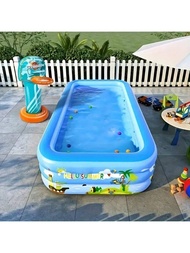 1pc Blue Dinosaur Inflatable Pool, Suitable For Yard, Outdoor, Indoor, Party, Camping, Available In