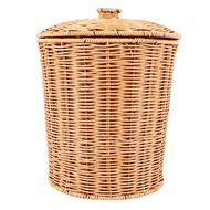 (KYSB) Woven Basket Trash Can Round Rattan Waste Basket with Lid Planter Woven Storage Baskets Wicke