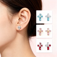 ASTM F136 Implant Grade Titanium Stud Earrings Lip Studs, Zircon Threaded Flat‑Back Piercing Jewelry