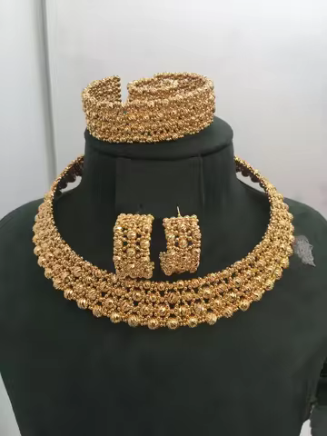ACCKINGTrendy Fashion4 PCS Luxury Waterdrop Indian Jewelry Sets For Women Wedding Party Indian Dubai