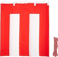 KH008-05IN Red and White Curtain Height 35.4 inches (90 cm) x Length 35.4 inches (90 cm) (5 rooms),