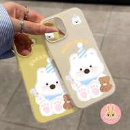 Cartoon White Dog Bear Phone Case For Samsung Galaxy S22 S24 Plus Ultra FE F23 F14 M12 F12 M10S F05 