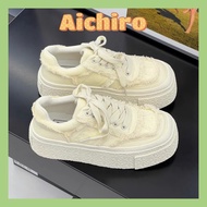 Women's tasseled canvas sneakers with 5cm padded sole, hacked for school and going out, durable and 