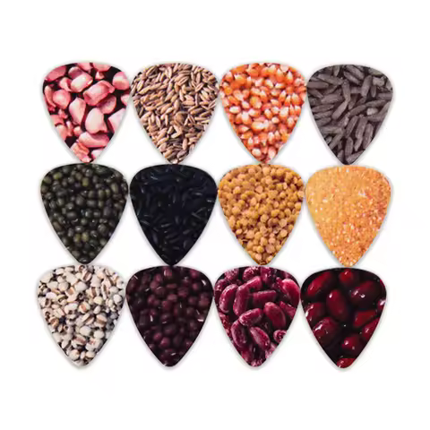 SOACH 50pcs 0.46/0.71/1.0mm Acoustic guitar picks pick five grains Food guitar paddle bass guitar pa
