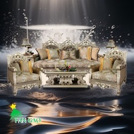 European Style European Style European Style Solid Wood Carving Craft Living Room Sofa