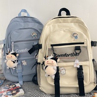 [BiuBiu] Korean Backpack Large-Capacity College Student Schoolbag Laptop Female Waterproof Couple Sc