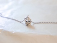 925 SILVER皇冠charm迷你小淡水珍珠3mm-精緻手鏈- 銀