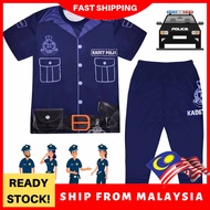 (1-12Y) Kids KADET Microfiber Full Print Pajamas Baju Tidur Budak Lelaki Kanak Kadet Police Uniform