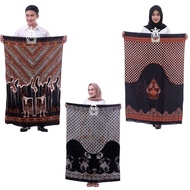 SARUNG BATIK WANITA GOYOR SANTRI MOTIF GUNUNGAN WAYANG WARNA BAHAN RAYON HALUS ADEM WARNA MERAH MUDA