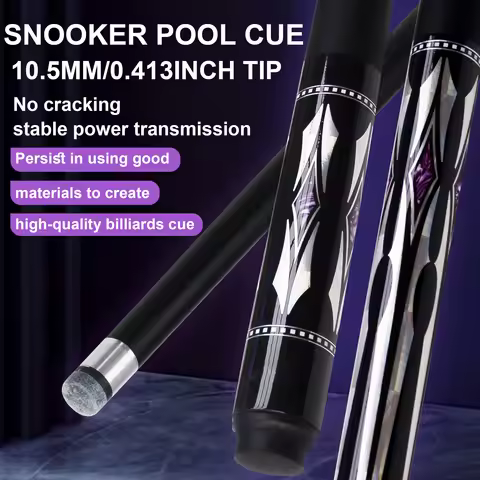 10.5mm Premium Black Purple Snooker Billards Pool Cue Stick 57.72in Carbon Composite Non Slip Sweat 
