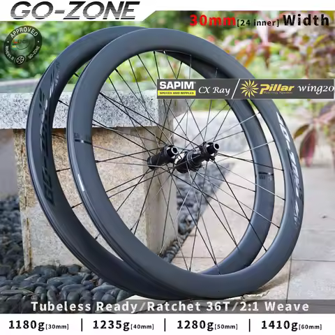 Ratchet 36T Ultralight 1180g 700c Road Carbon Wheels Disc Brake R278D 2：1 Tubeless Ready UCI Approve