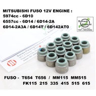 Sanwa Japan Viton Valve Seal - Mitsubishi Fuso Truck / Bus 6.0L 6D10 6.6L 6D14 6D14-2A 6D14-2A3A 6D1