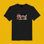 米奇 唐老鴨 法鬥 狗 插畫 黑 短T 衣服 T恤 情侶裝 童裝 母子裝