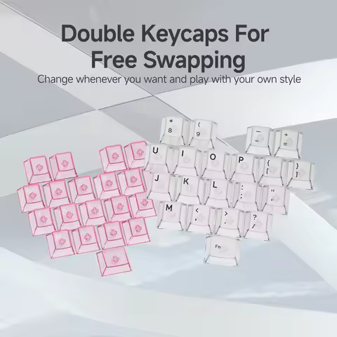 AJAZZ heart-shaped keycaps with a cute and colorful design, perfect for DIY creativity. Compatible w