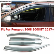For Peugeot 3008 3008GT 2017 - 2022 Car Weather Shield Window Visor Sun Rain Deflector Guard Decorat
