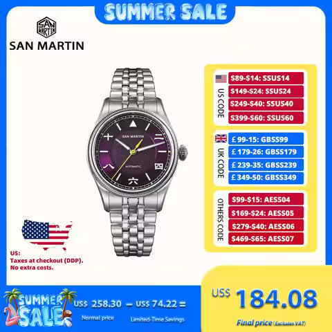 San Martin 39.5mm Retro Chinese Characters Indices Dial Men Pilot Watch YN55 100M Waterproof BGW-X1 