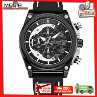 PROMO COD FREE ONGKIR | Jam Tangan Pria Megir Original M2051 Chrono Crono Krono Dan Tanggal Aktif Te