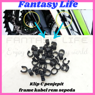 Fantasy 10pcs Klem Kabel Frame Sepeda Clip C Kabel Shifter Clamp Kabel Rem Sepeda Clamp Jalur Kabel 