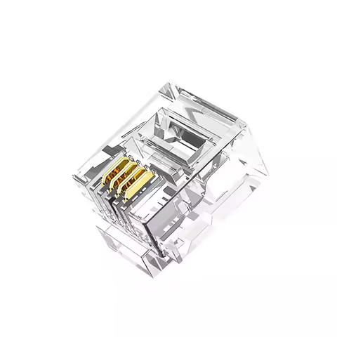 Quality 6P4C Plug RJ11 Connector Telephone Crystal Head OFC Triple Copper Core 4-wire Cable Adapter 