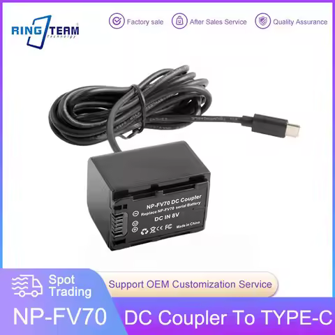 USB-C TYPE-C PD to NP FV70 NP-FV70 NPFV70 DC Coupler for Sony NP FV50 FV30 HDR-CX230 HDR-CX150E HDR-