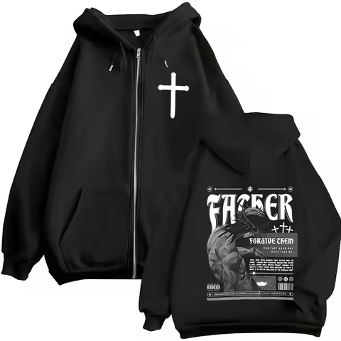 Christian Religious Jesus Forgive Them Father Bible Verse Zipper Hoodies Men Women Zip Up Hooded Swe