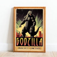 ️ Godzilla Poster | Comic Poster - Wall Decal - Wall Photo