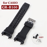 Rubber Bracelet for Casio GR-B100 Series Watch Strap Black GR-B100-1A Waterproof Wristband GRB100 Me