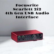Focusrite Scarlett 2i2 4th Gen USB Audio Interface - Studio-Quality Recording for Music & Streaming