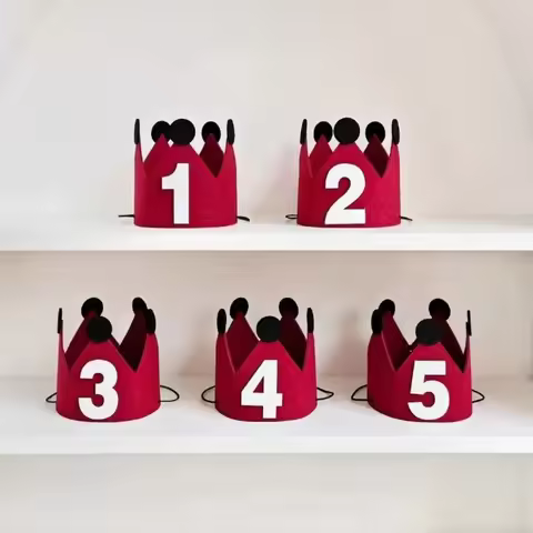 1-9 Years Birthday Party Crown A First First First Color Powder Crown Happy Birthday Party Decoratio