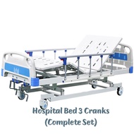 HOSPITAL BED 3 Cranks Complete Set with IV Pole Leatherette Matress Overbed Table for Home and Hospital Use Brand New Hospital Bed 3 Three Functional Bed Adjustable Height Good Quality Product1.1.2