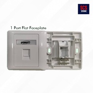 CAT6 / CAT5e RJ45 WALL FACEPLATE SINGLE  DOUBLE