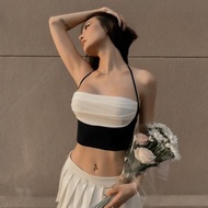 cuties ️ 2632 ️Korean Style Solid Color Spaghetti Strap Tank Top Women's Sleeveless Slim Fit For Wom