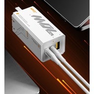 PISEN GaN70W 2 Type C + 1 พอร์ต USB A Fast Charger ปลั๊กพับ Type C ถึง Type C ชุดสายเคเบิล C177