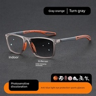 spek mata spek mata silau Sports Color-changing Glasses Anti-Blue Light Myopia Glasses with Degree O