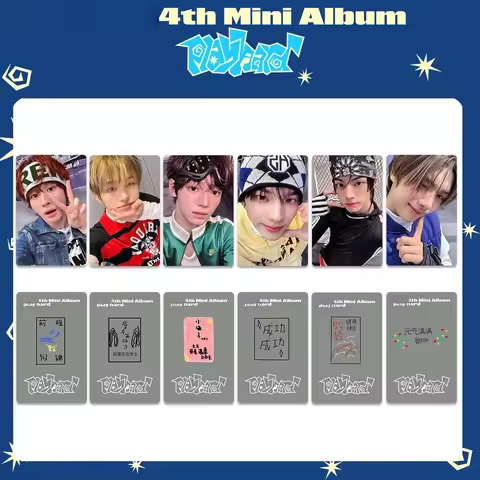 6PCS Korean Boy Group New Album "Play Hard" HD Small Cards SHINYU DOHOON YOUNGJAE HANJIN JIHOON KYUN