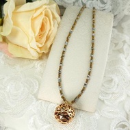 項鍊 藏文 六字大明咒 種子字 觀音心咒 925銀 鍍玫瑰金 琉璃珠