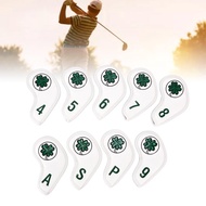 1buycart1 9Pcs/Set PU Iron Club Head Covers Set Golf Headcover Rod Protective CoverWhite