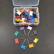 100/50pcs Drawing Map Pins Cork Nails Office Art Nails Red Flag Nails Colored Small Red Flag Nails I