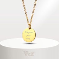 Vnox Custom Disc Necklace Kwintas personalized Necklace Kwintas circle Necklace Kwintas round tag in