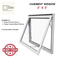 Aluminium Casement Window With Glass Toilet Window Top Hung Window / Frame Sisik Kaca Bilik Air 1' x