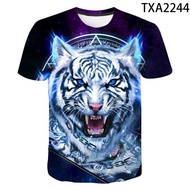 Summer New Style T-shirt Men Tiger 3d Pattern Animal Print Short-sleeved Men's Plus-size Shirt Size Xs-6xl