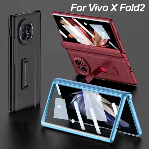 Magnetic Hinge Plastic Stand Case For Vivo X Fold 2 With Front Glass All-included Protective Cover F