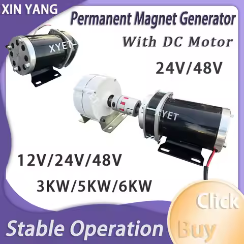 3KW 5KW Free Energy Alternator 6000W Permanent Magnet Generator 12V 24V 48V AC Output Electric Dynam